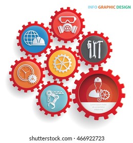 
Engineer and industry concept design,gear info graphic,vector