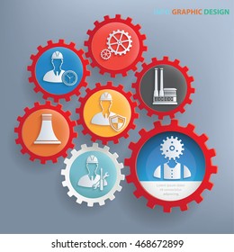 
Engineer and industry concept design,gear info graphic,vector