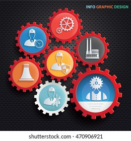 
Engineer and industry concept design,gear info graphic,vector