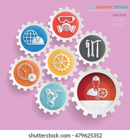 
Engineer and industry concept design,gear info graphic,vector