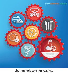 
Engineer and industry concept design,gear info graphic,vector