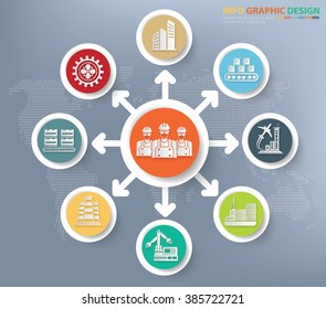 Engineer and industry concept info graphics design,clean vector