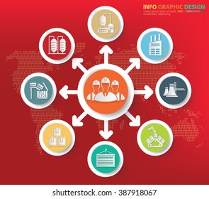 Engineer and industry concept info graphics design,clean vector