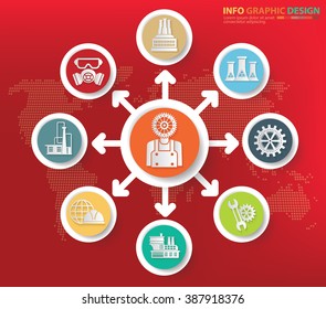 Engineer and industry concept info graphics design,clean vector
