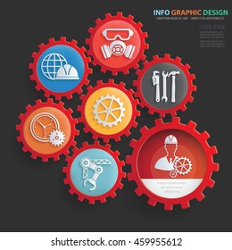 Engineer Industry design,gear info graphic on clean background,vector
