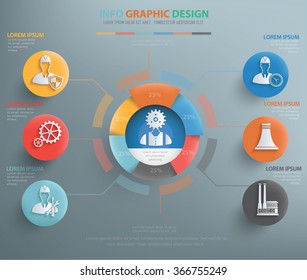 
Engineer and Industry info graphic design, clean vector