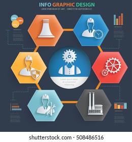 
Engineer and industry info graphic design,clean vector