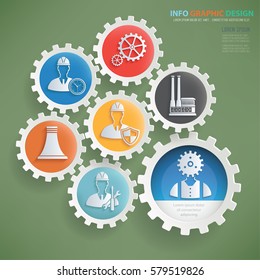 Engineer and industry info graphic design,clean vector
