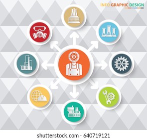 Engineer and industry info graphic design,clean vector