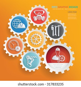 Engineer and industry infographic design,clean vector