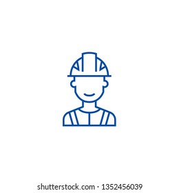 Engineer, industry line icon concept. Engineer, industry flat  vector symbol, sign, outline illustration.