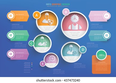 Engineer info graphic design on blue background,vector