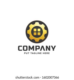 engineer lab house logo template