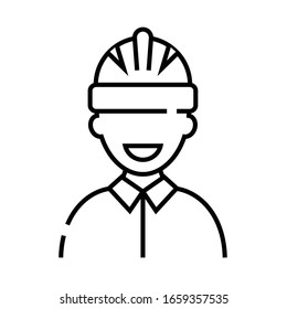 Engineer line icon, concept sign, outline vector illustration, linear symbol.