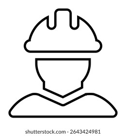 engineer line icon design. engineer thin black outline symbol vector illustration. editable stroke icon on transparent background.