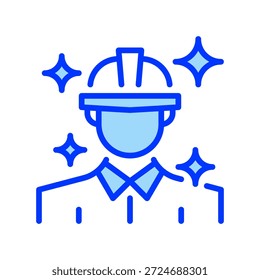 Engineer Line Icon, Outline Symbol für Technische Planung, Projektmanagement, Bauaufsicht, Industriedesign und Blueprint Analyse. Vektorsymbol.
