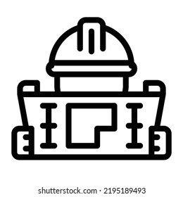 engineer line icon vector , home