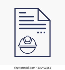 Engineer List Icon. Paper Flat Isolated Silhouette Symbol Graphic Vector Design