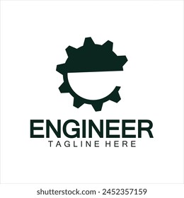 Engineer Logo Design, Letter E Gear Logo, Engineer logo with letter E and Gear elements