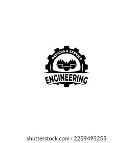 Engineer Logo Template Design Vector. engineering worker and construction. Industrial engineers workers.