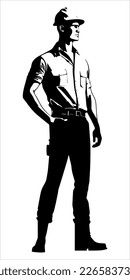 Engineer Man isolated in white