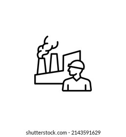 Engineer man simple thin line icon vector illustration