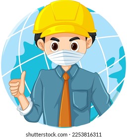 Ingenieur mit harter Hutgrafik