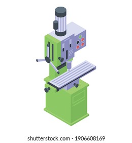 Icono de la máquina de fresado de ingeniero. Isométrico del icono vectorial de la máquina de molienda de ingeniería para el diseño web aislado en fondo blanco