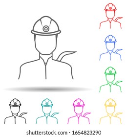 engineer multi color style icon. Simple glyph, flat vector of proffecions icons for ui and ux, website or mobile application