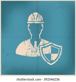 Engineer on old background,grunge vector
