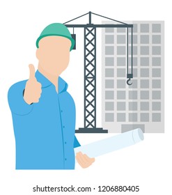 
An engineer on site depicting building engineer 
