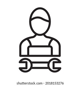 Engineer Outline bold Vector Icon which can be easily modified or Edited 