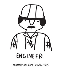 Ingenieur. Rahmensymbol. Vektorgrafik auf weißem Hintergrund.
