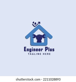 Engineer Plus logo with blue house