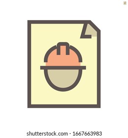 Engineer profile document vector icon design, 48X48 pixel perfect and editable stroke.