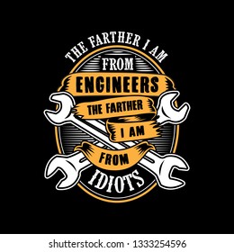 Engineer Quote and saying good for print. The farther I am From Engineer.