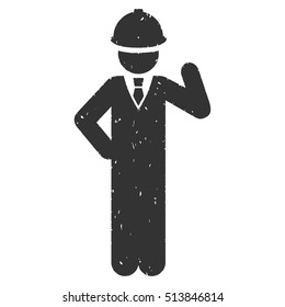 Engineer rubber seal stamp watermark. Icon vector symbol with grunge design and unclean texture. Scratched gray ink sticker on a white background.
