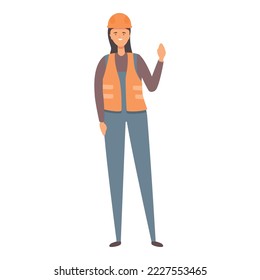 Engineer salute icon cartoon vector. Work professional. Safety staff