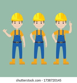 engineer set with safety helmet illustration vector design