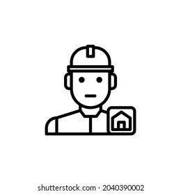 Icono De Silhouette De Ingeniero En Fondo Blanco