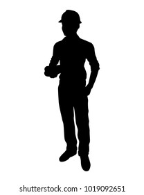 Engineer silhouette,Vector for your web site design, logo, app, UI. Vector illustration, EPS