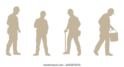 Engineer silhouette,Vector for your web site design, logo, app, UI. Vector illustration, EPS 10