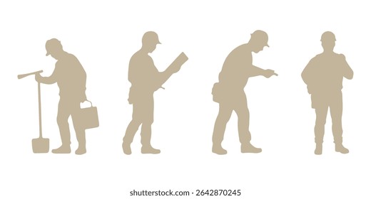 Silueta del ingeniero, Vector para su diseño del Sitio web, logotipo, App, UI. Ilustración vectorial, EPS 10