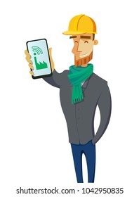 Engineer and smart factory concept. Industrial internet of Things. Sensor Network. Modern digital factory  Vector illustration