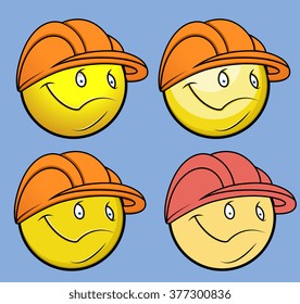 Engineer Smiley Vector Set