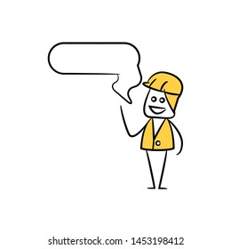 engineer with speech bubble yellow stick figure theme