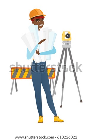 Similar – Image, Stock Photo Surveying in road construction