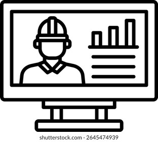 Engineer stats vector icon. Can be used for printing, mobile and web applications.