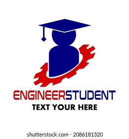 engineer student vector logo template illustration.This logo suitable for business