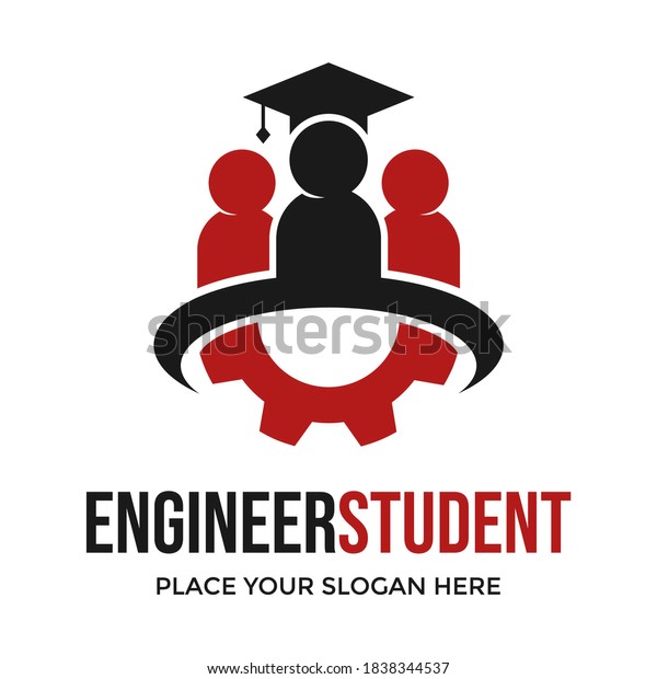 Engineer student vector logo\
template. This design use gear symbol. Suitable for education and\
insutrial.